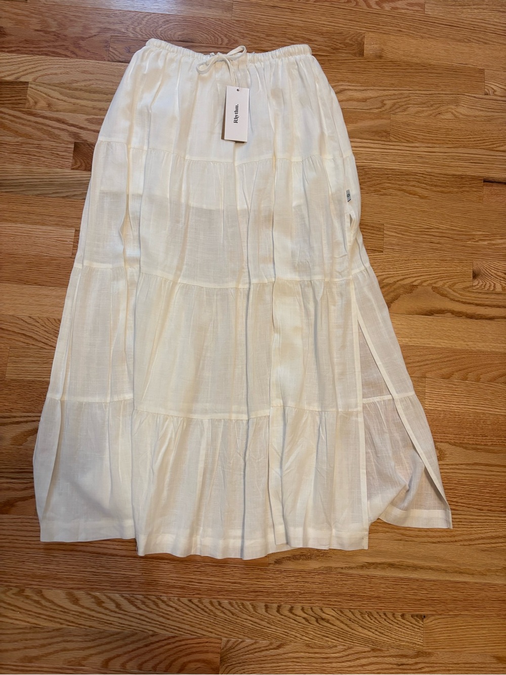 Rhythm Tiered Maxi Skirt with Drawstring Waist